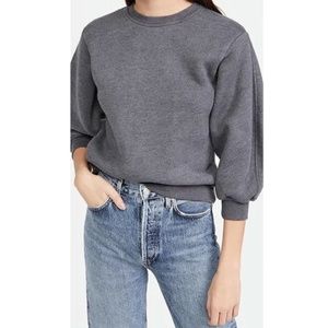 NWT $138 AGOLDE Thora 3/4 Sleeve Sweatshirt in Graphite Heather - size XS or S!